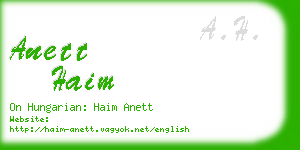 anett haim business card